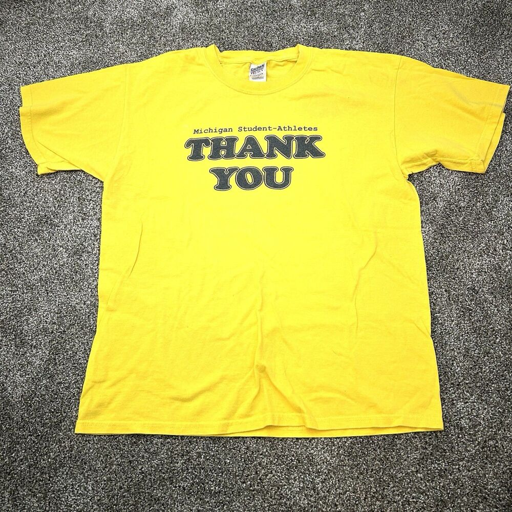 Michigan Student Athletes Thank You Yellow T Shirt Large